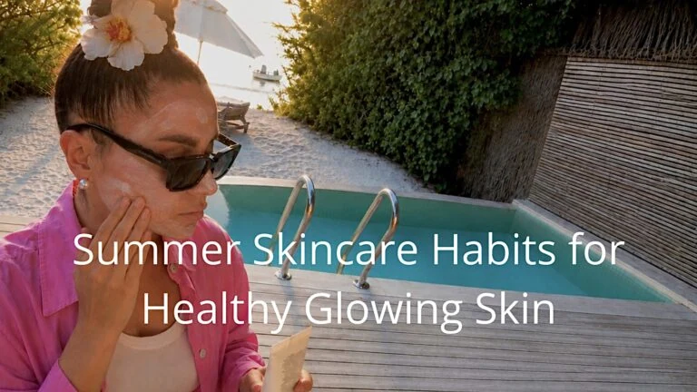 woman applying sunscreen during summer skincare routine